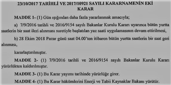 kış saati uygulaması 2018