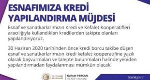 esnaflara kredi yapılandırması